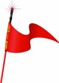 FIRESTIK - SR3-R 3' RED STROBE READY STIK WITH 3/8"X24 THREADED BASE & SAFETY FLAG