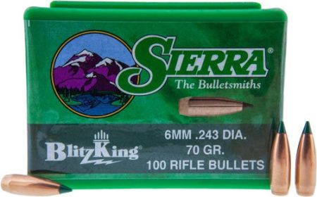 Sierra Bullets 6Mm .243 (Option: 70Gr Blitzking 100Ct)